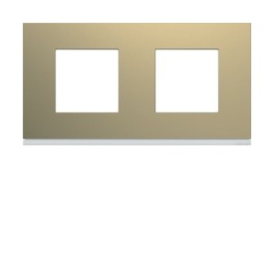 Plaque 2P H71 champagne - APPAREILLAGE MURAL GALLERY HAGER WXP0412