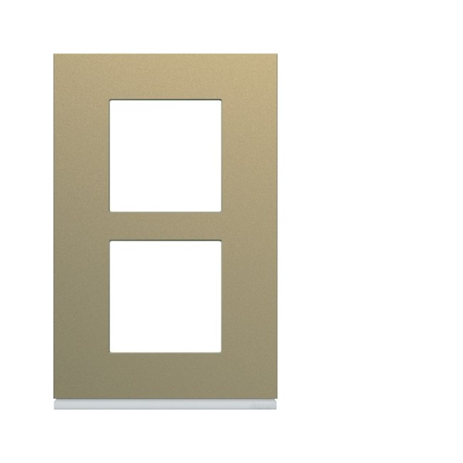 Plaque 2P V57 champagne - APPAREILLAGE MURAL GALLERY HAGER WXP0422