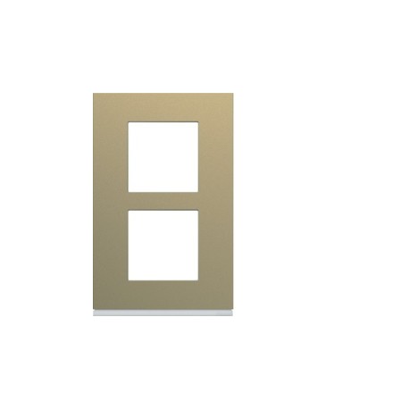 Plaque 2P V57 champagne - APPAREILLAGE MURAL GALLERY HAGER WXP0422