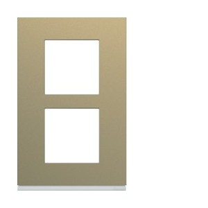 Plaque 2P V57 champagne - APPAREILLAGE MURAL GALLERY HAGER WXP0422