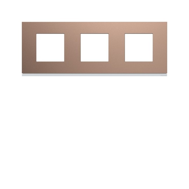 Plaque 3P H71 rosé - APPAREILLAGE MURAL GALLERY HAGER WXP0513