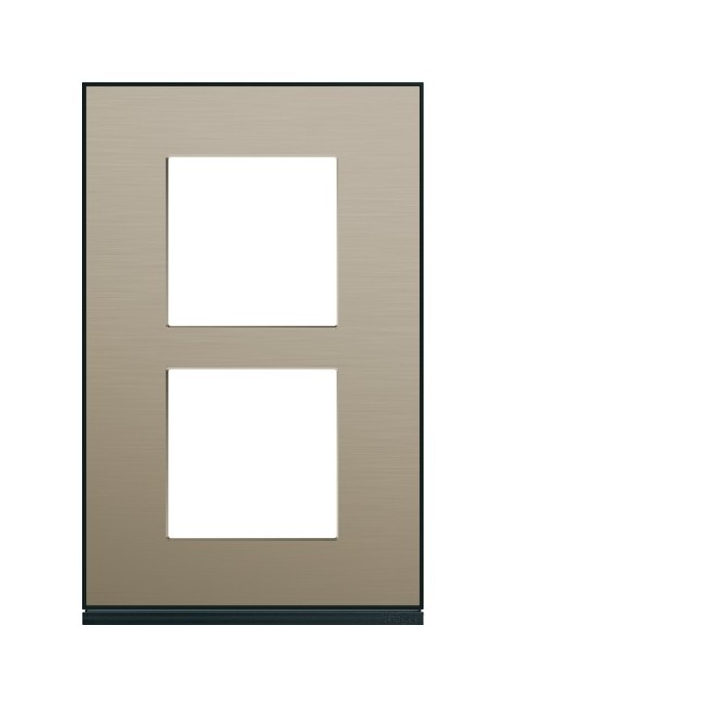 Plaque 2P V57 placage bronze - APPAREILLAGE MURAL GALLERY HAGER WXP2222