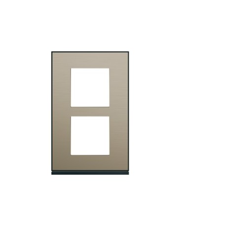 Plaque 2P V57 placage bronze - APPAREILLAGE MURAL GALLERY HAGER WXP2222