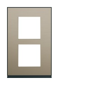 Plaque 2P V57 placage bronze - APPAREILLAGE MURAL GALLERY HAGER WXP2222