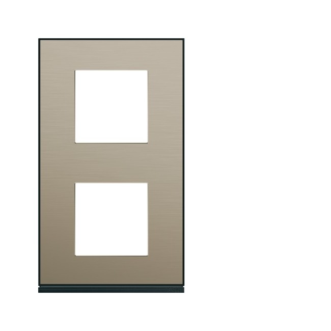 Plaque 2P V71 placage bronze - APPAREILLAGE MURAL GALLERY HAGER WXP2242