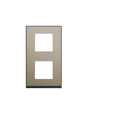 Plaque 2P V71 placage bronze - APPAREILLAGE MURAL GALLERY HAGER WXP2242