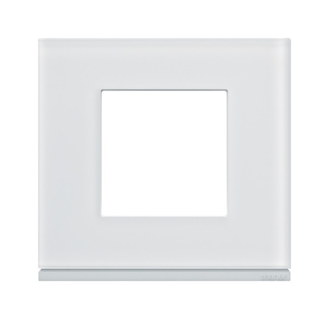 Plaque 1P moon glass - APPAREILLAGE MURAL GALLERY HAGER WXP4002