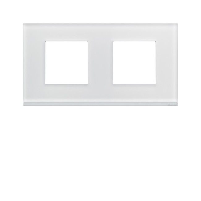 Plaque 2P H71 moon glass - APPAREILLAGE MURAL GALLERY HAGER WXP4012