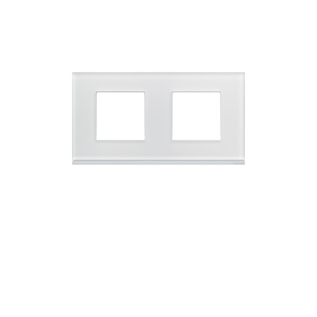 Plaque 2P H71 moon glass - APPAREILLAGE MURAL GALLERY HAGER WXP4012