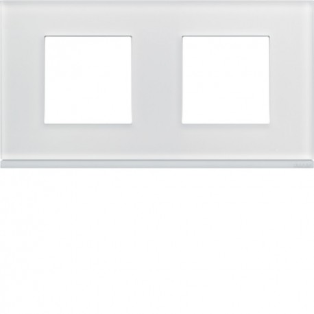 Plaque 2P H71 moon glass - APPAREILLAGE MURAL GALLERY HAGER WXP4012