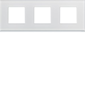 Plaque 3P H71 moon glass - APPAREILLAGE MURAL GALLERY HAGER WXP4013