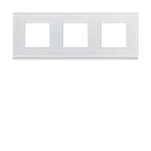 Plaque 3P H71 moon glass - APPAREILLAGE MURAL GALLERY HAGER WXP4013