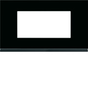 Plaque 4M E57 midnight glass - APPAREILLAGE MURAL GALLERY HAGER WXP4134