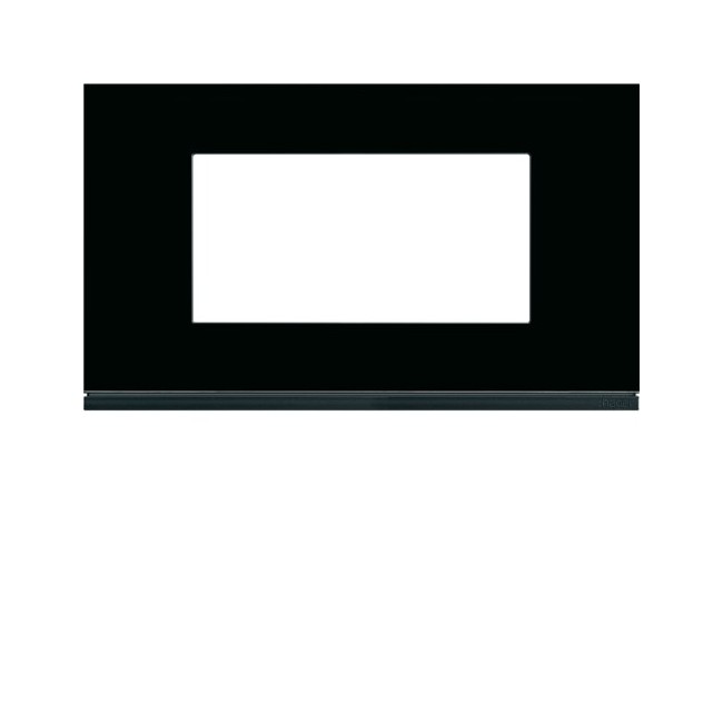 Plaque 4M E57 midnight glass - APPAREILLAGE MURAL GALLERY HAGER WXP4134