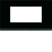 Plaque 4M E57 midnight glass - APPAREILLAGE MURAL GALLERY HAGER WXP4134