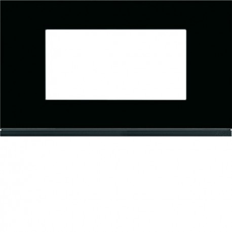 Plaque 4M E57 midnight glass - APPAREILLAGE MURAL GALLERY HAGER WXP4134