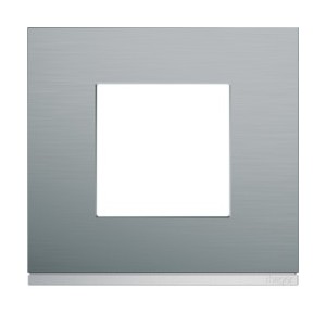 Plaque 1P bright inox - APPAREILLAGE MURAL GALLERY HAGER WXP4202