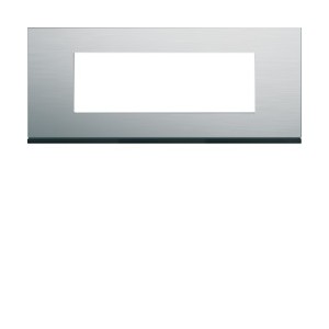 Plaque 6M E57 natural alu - APPAREILLAGE MURAL GALLERY HAGER WXP4306