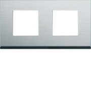 Plaque 2P H71 natural alu - APPAREILLAGE MURAL GALLERY HAGER WXP4312