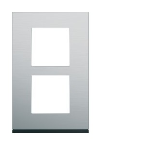 Plaque 2P V57 natural alu - APPAREILLAGE MURAL GALLERY HAGER WXP4322