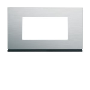 Plaque 4M E57 natural alu - APPAREILLAGE MURAL GALLERY HAGER WXP4334