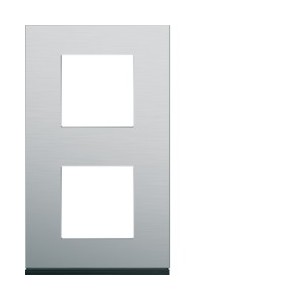 Plaque 2P V71 natural alu - APPAREILLAGE MURAL GALLERY HAGER WXP4342