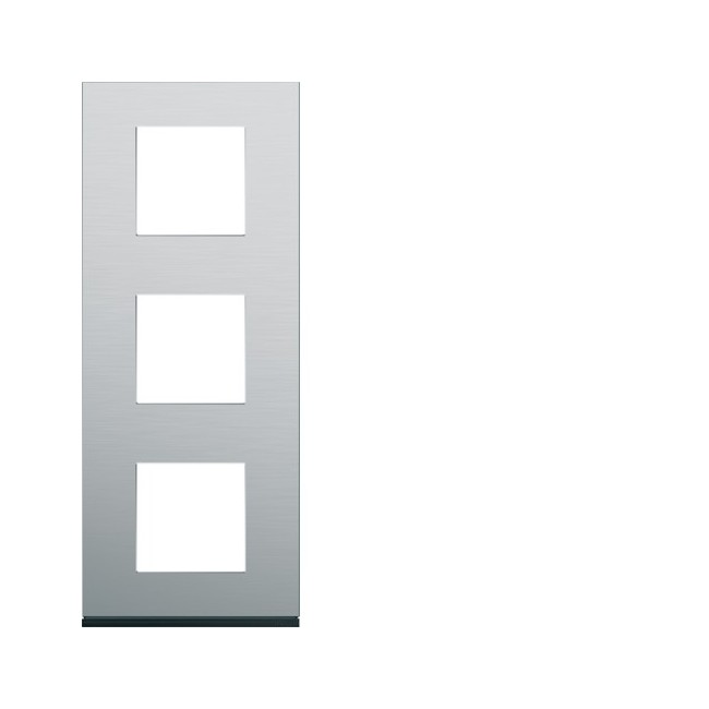 Plaque 3P V71 natural alu - APPAREILLAGE MURAL GALLERY HAGER WXP4343