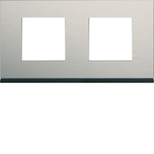 Plaque 2P H71 antique alu - APPAREILLAGE MURAL GALLERY HAGER WXP4512