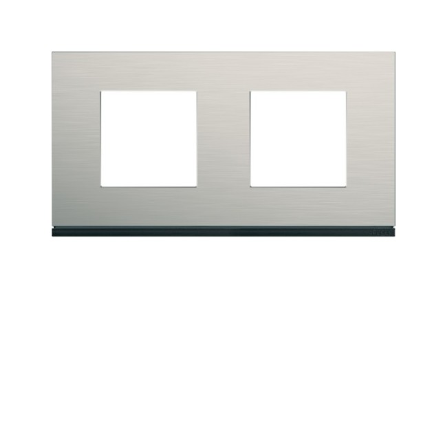 Plaque 2P H71 antique alu - APPAREILLAGE MURAL GALLERY HAGER WXP4512