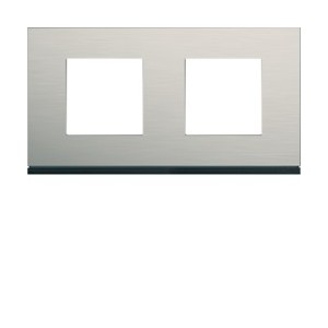 Plaque 2P H71 antique alu - APPAREILLAGE MURAL GALLERY HAGER WXP4512