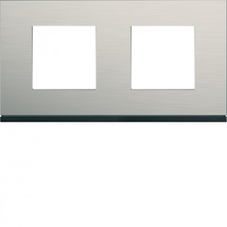 Plaque 2P H71 antique alu - APPAREILLAGE MURAL GALLERY HAGER WXP4512