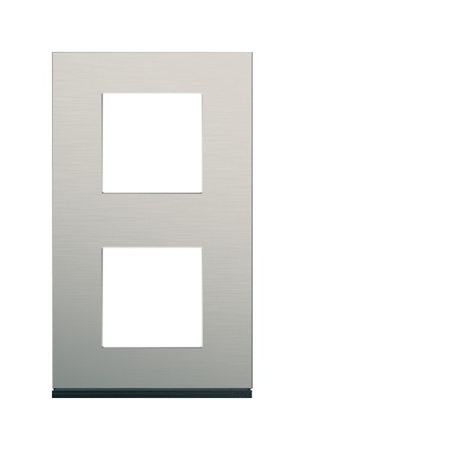 Plaque 2P V71 antique alu - APPAREILLAGE MURAL GALLERY HAGER WXP4542