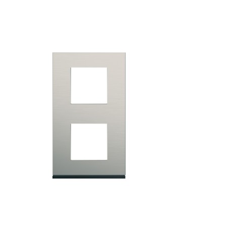 Plaque 2P V71 antique alu - APPAREILLAGE MURAL GALLERY HAGER WXP4542