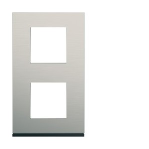 Plaque 2P V71 antique alu - APPAREILLAGE MURAL GALLERY HAGER WXP4542