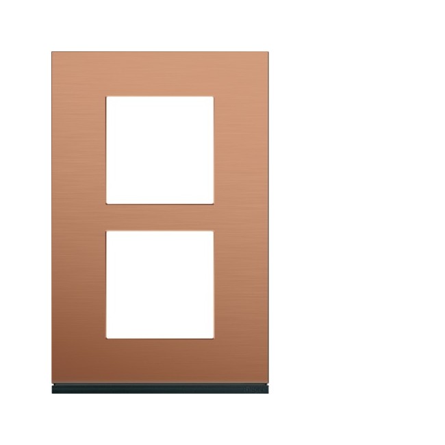 Plaque 2P V57 copper alu - APPAREILLAGE MURAL GALLERY HAGER WXP4622