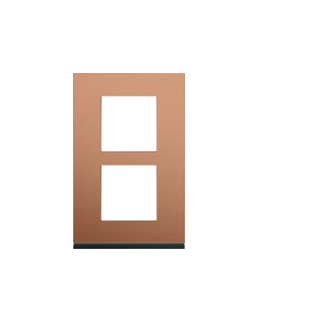 Plaque 2P V57 copper alu - APPAREILLAGE MURAL GALLERY HAGER WXP4622