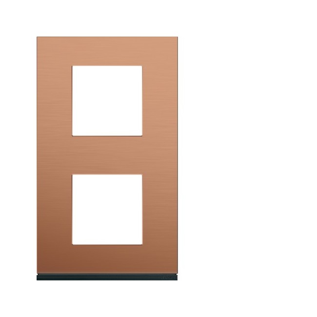 Plaque 2P V71 copper alu - APPAREILLAGE MURAL GALLERY HAGER WXP4642