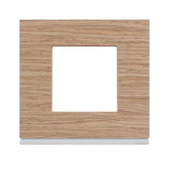 Plaque 1P oak wood - APPAREILLAGE MURAL GALLERY HAGER WXP4702