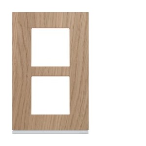 Plaque 2P V57 oak wood - APPAREILLAGE MURAL GALLERY HAGER WXP4722