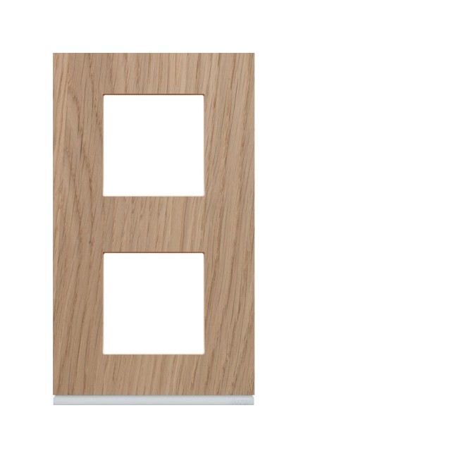 Plaque 2P V71 oak wood - APPAREILLAGE MURAL GALLERY HAGER WXP4742