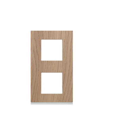 Plaque 2P V71 oak wood - APPAREILLAGE MURAL GALLERY HAGER WXP4742