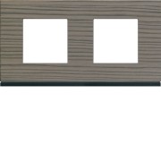 Plaque 2P H71 grey wood - APPAREILLAGE MURAL GALLERY HAGER WXP4812