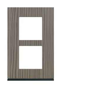 Plaque 2P V57 grey wood - APPAREILLAGE MURAL GALLERY HAGER WXP4822