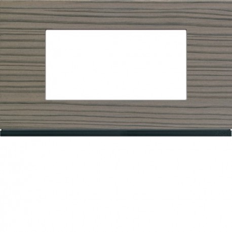Plaque 4M E57 grey wood - APPAREILLAGE MURAL GALLERY HAGER WXP4834