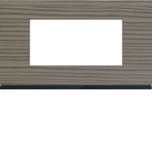 Plaque 4M E57 grey wood - APPAREILLAGE MURAL GALLERY HAGER WXP4834