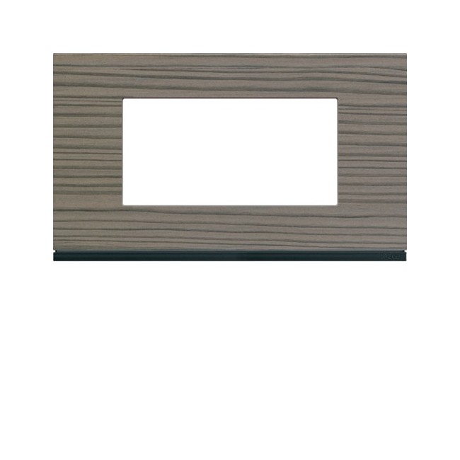 Plaque 4M E57 grey wood - APPAREILLAGE MURAL GALLERY HAGER WXP4834