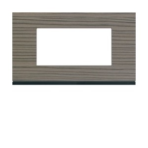 Plaque 4M E57 grey wood - APPAREILLAGE MURAL GALLERY HAGER WXP4834