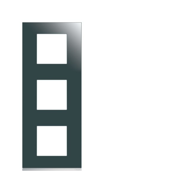 Plaque 3P V71 mirror glass - APPAREILLAGE MURAL GALLERY HAGER WXP5043