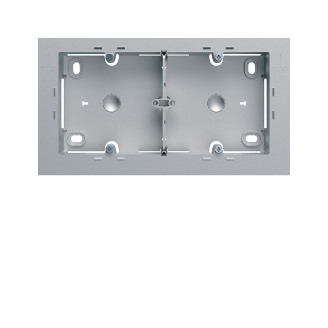 Boite saillie double titane - APPAREILLAGE MURAL GALLERY HAGER WXA682T