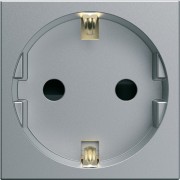 PC Schuko 2P+T titane - APPAREILLAGE MURAL GALLERY HAGER WXF160T